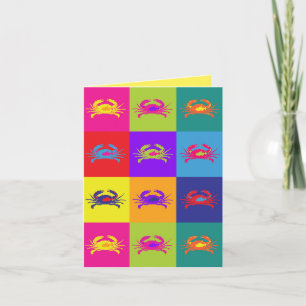 Cartão Caranguejos Pop de Aniversário Felizes, Multicolor