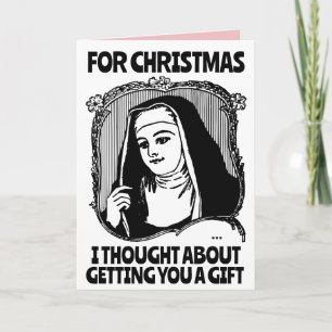 CARTÃO CARÃO DE NATAL CATÓLICO FREIRA ENGRAÇADO