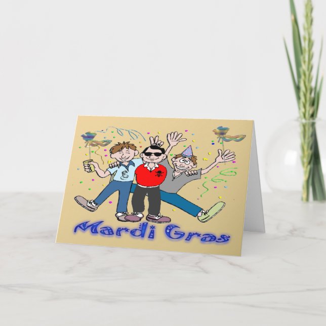Cartão Caras do Partido Mardi Gras (Frente)