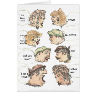 Cartão Caras e raparigas, aniversário humorístico