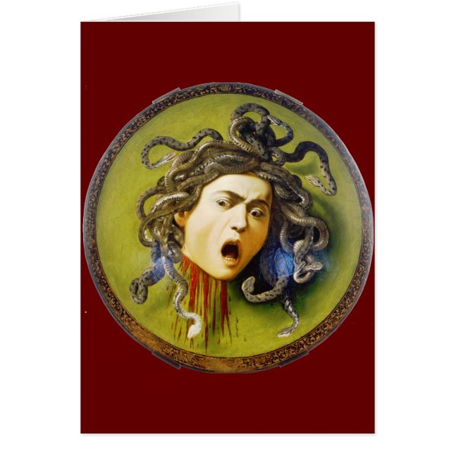 Cartão Caravaggio Medusa Belas Arte (Frente)