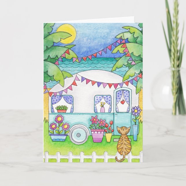 Cartão Caravan Art Greeting Card (Frente)