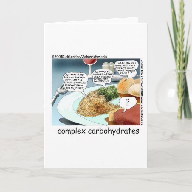Cartão Carboidratos Complexos Canecas Comicas Camisetas E (Frente)