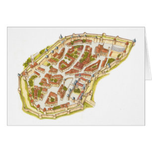 Cartão Carcassonne France. Vista aérea
