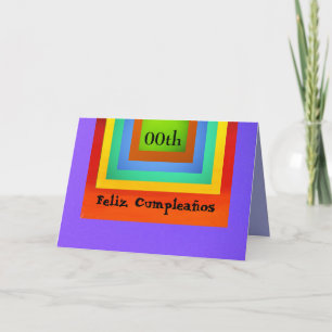 Cartão Card - Feliz Cumpleaños - Multicolor