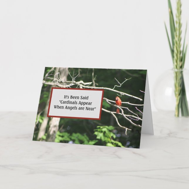 Cartão Cardeais estão perto dos anjos aparecem - a visão  (Frente)