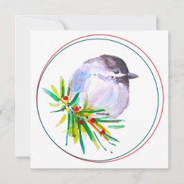 Cartão Cardeal-de-cabeça-preta Aquarela