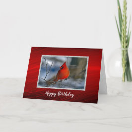 Cartão Cardeal Red Winter Photo Birthday
