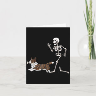Cartão Cardigan de Halloween engraçado Corgi Galês e Esqu