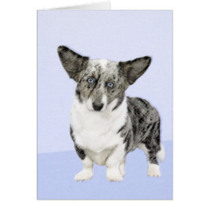 Cartão Cardigan Welsh Corgi - Pintura Original para Cacho