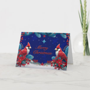 Cartão Cardinais & Folhagem de Natal: Uma Cruz de Amor
