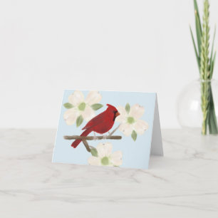 Cartão Cardinal and Dogwood Watercolor Note Card
