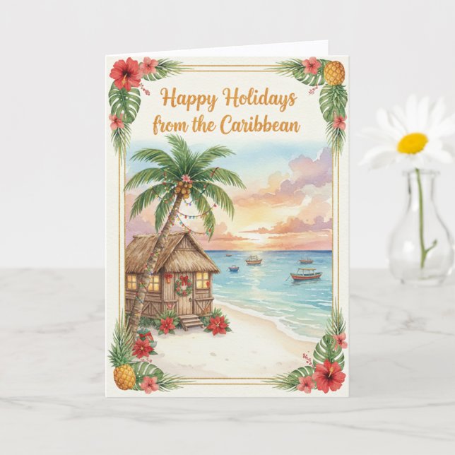 Cartão 'Caribbean Holidays' Folded Greeting Card (Planta pequena)