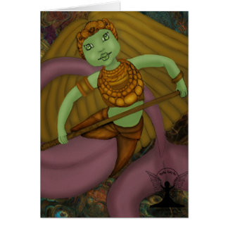 Cartão Caribe feericamente mítico da sereia da arte