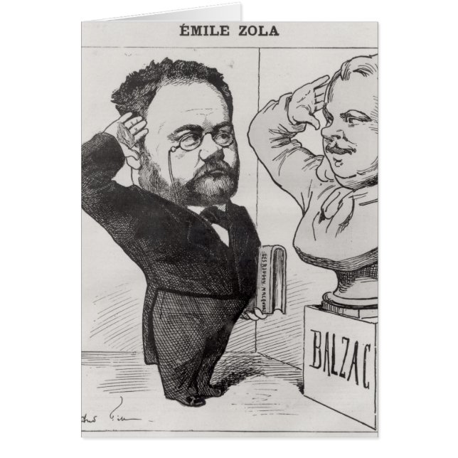 Cartão Caricatura de Emile Zola (Frente)