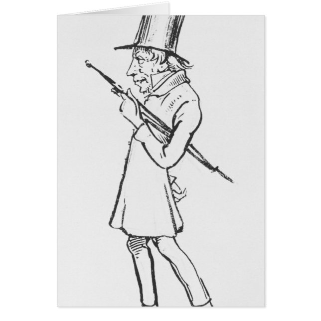 Cartão Caricatura de Soren Aabye Kierkegaard (Frente)