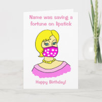 Caricatura Facemask Lipstick Blona Aniversário