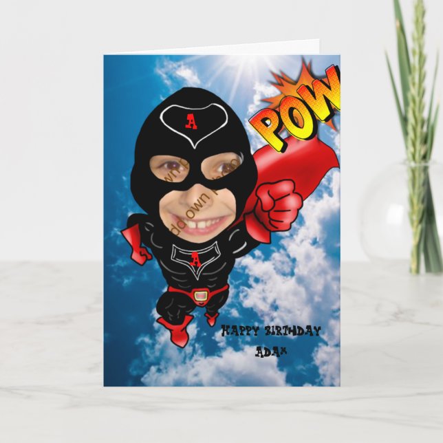 Cartão Caricatura fotográfica - cara no buraco (Frente)