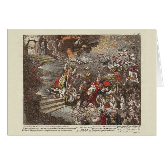 Cartão Caricatura irlandesa e britânica de James Gillray (Frente Horizontal)