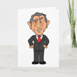 Cartão Caricatura política engraçada de George W Bush