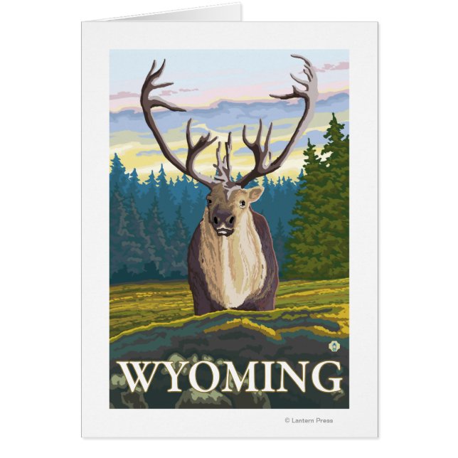 Cartão Cariou em Wild - Wyoming (Frente)