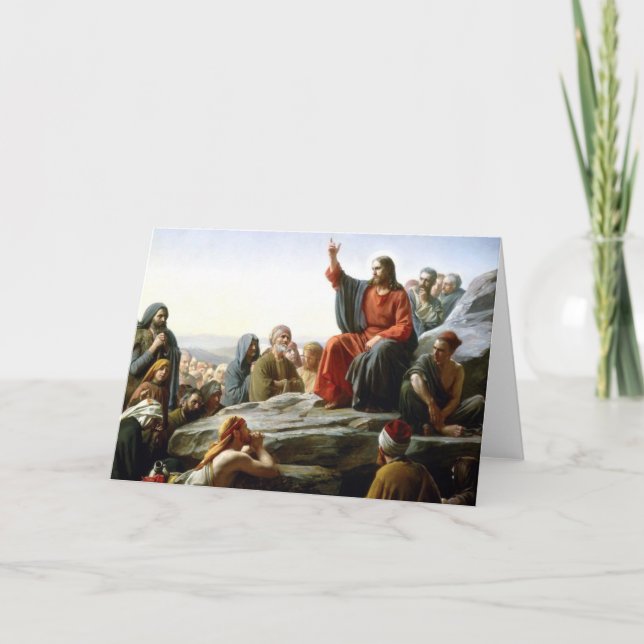 Cartão Carl Heinrich Bloch - sermão na montagem (Frente)