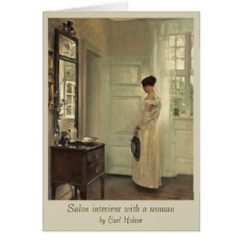 Cartão Carl Holsøe Salon interieur com a mulher CC0573
