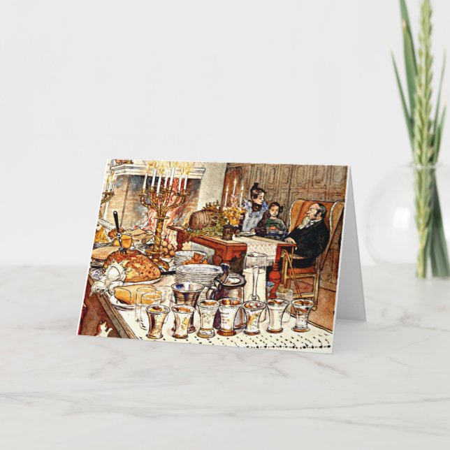 Cartão Carl Larsson: Detalhe da Véspera de Natal, (Frente)