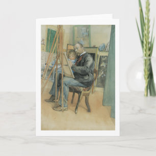 Cartão Carl Larsson Painting with His Daughter