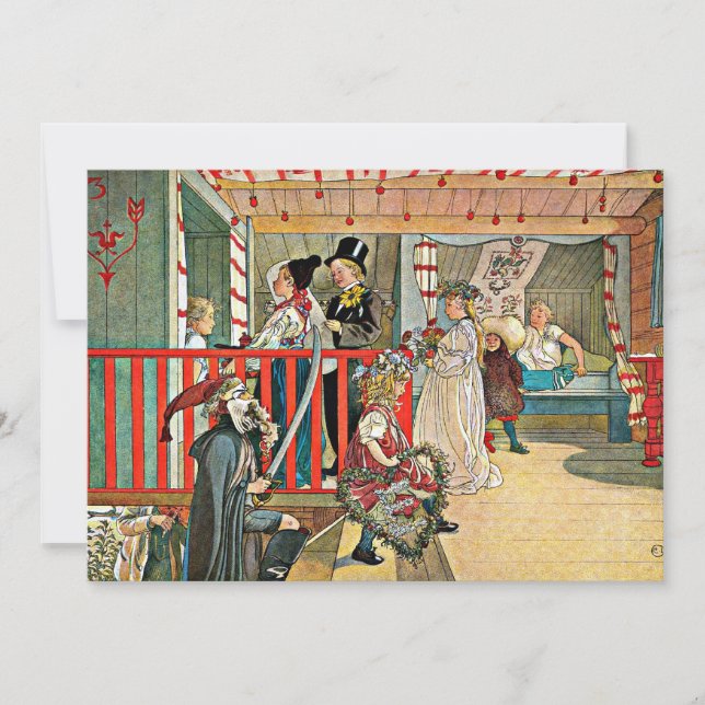 Cartão Carl Larsson - Um Dia de Celebração (Frente)