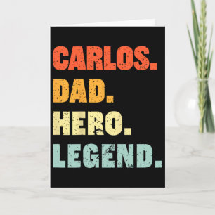 Cartão Carlos Pai Herói Lenda Nome Personalizado Personal