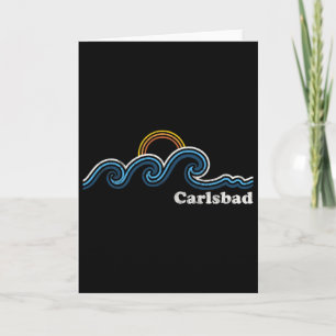 Cartão Carlsd Califórnia Ca Ondas de Surf Pôr do Sol Vint