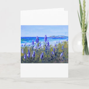 Cartão Carmel Califórnia, praia, Lupins, arte da paisage