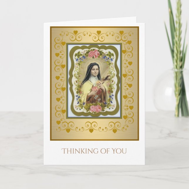 Cartão Carmelite Nun St. Therese the Little Flower (Frente)