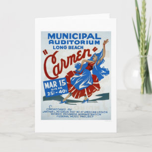 Cartão Carmen Long Beach 1938 WPA
