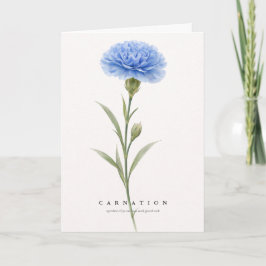 Cartão Carnation Botanical Art Symbol of Love & Good Luck