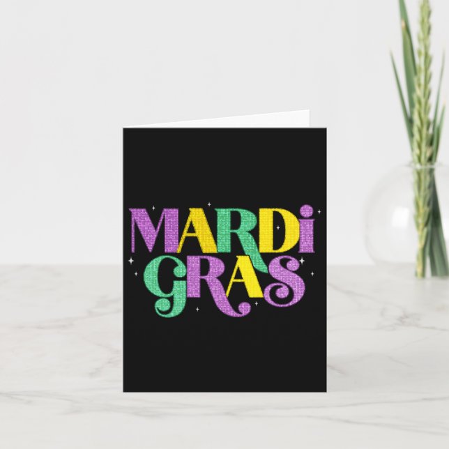 Cartão Carnaval de Mardi Gras Fat Terça-Feira Fleur De Li (Frente)