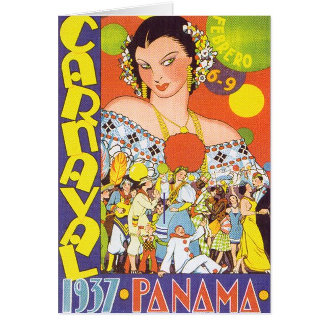 Cartão Carnaval em Panamá (Frente)