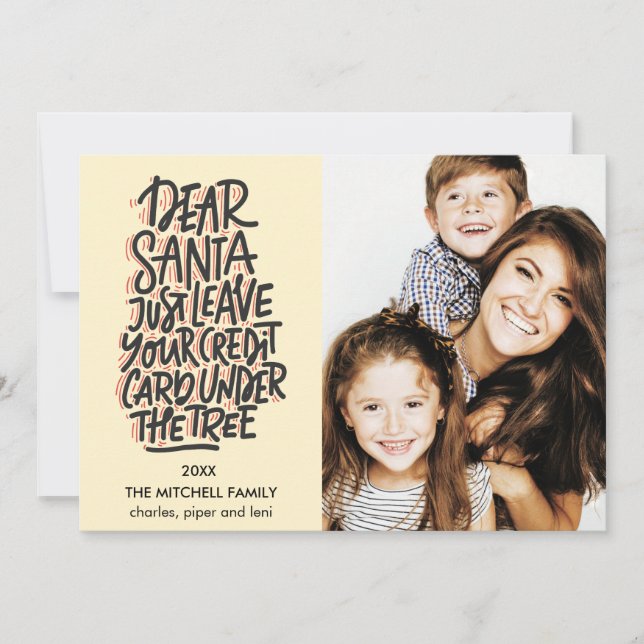 Cartão Caros Papais noeis Deixam Sua Foto Engraçada Com C (Frente)