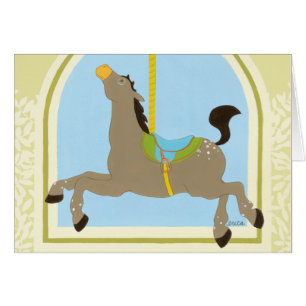 Cartão Carousel Horse por June Erica Vess