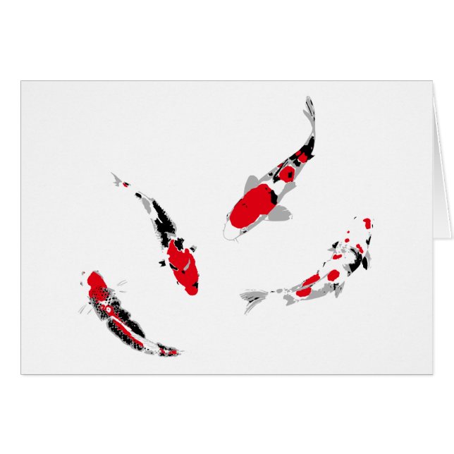 Cartão Carpas variegadas (Frente Horizontal)