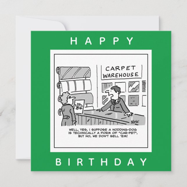 Cartão Carpete Showroom não vende cartoon Nodding Dogs (Frente)