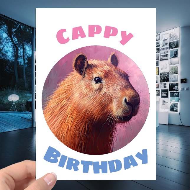 Cartão Carpincho, Capybara - Feliz Aniversário de "Cappy" (Criador carregado)
