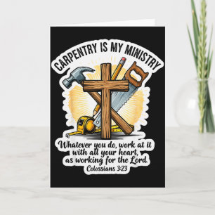 Cartão Carpintaria Cristã é Meu Ministério Bíblia