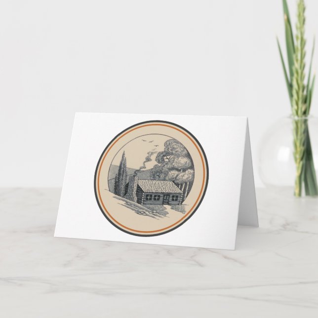 Cartão Carr China's WV State Park Series: Log Cabin (Frente)