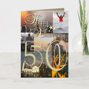 Cartão Carregamento de Fotografias Personalizado 50. º An