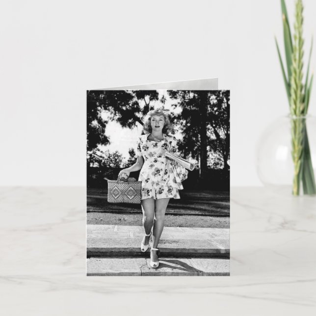 Cartão "Carregando a prancheta piquenique" (Frente)