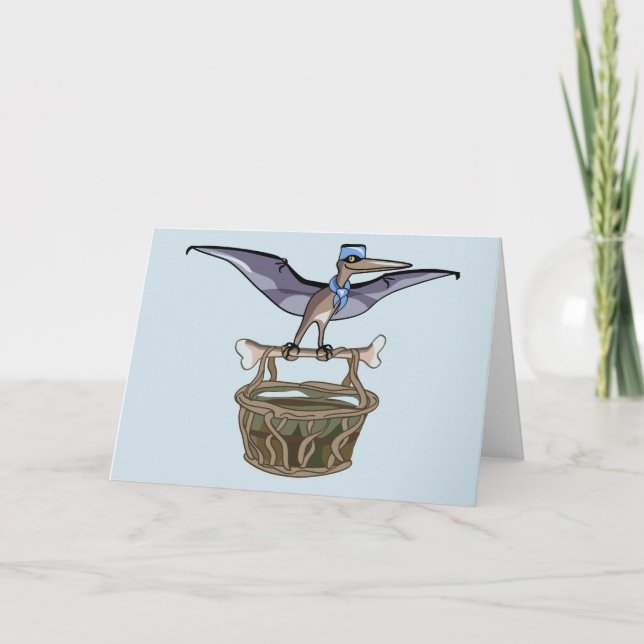 Cartão Carregando Pteranodon A Cesta (Frente)