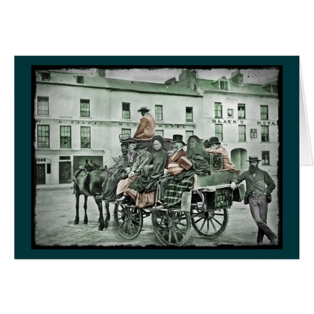 Cartão Carrinho de Correio Antigo (Frente Horizontal)