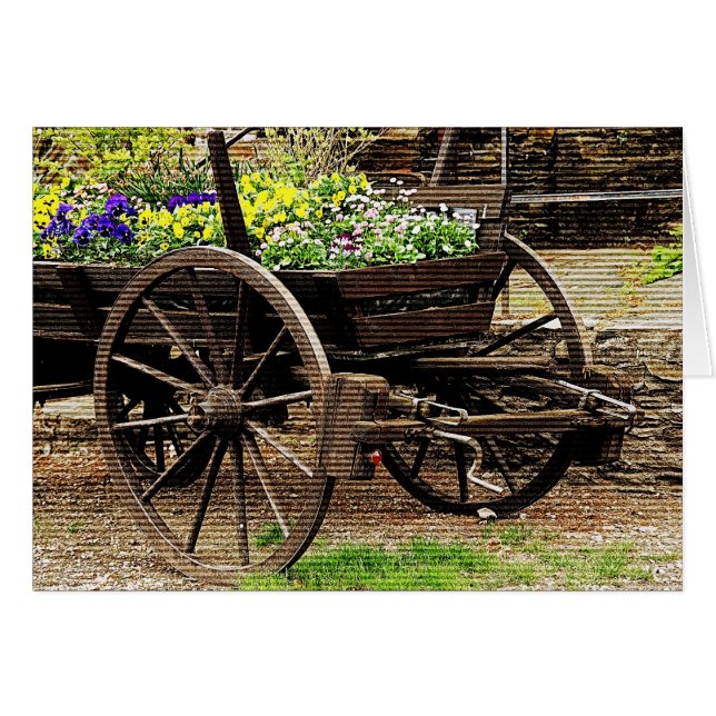 Cartão Carrinho de Flores (Frente Horizontal)